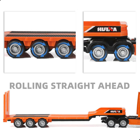 1/50 Flatbed Semi Truck Trailer Toy, Large Diecast for MAX Metal Model Transport Tractor Gifts for Boys Adult Model Car