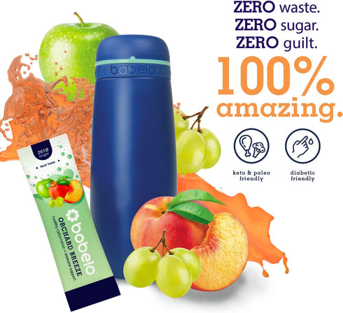 Packets, 30 Pack, Packets, Bobelo Self Carbonating Hydration Orchard Breeze, Sparkling Water & Soda Alternative, Sugar