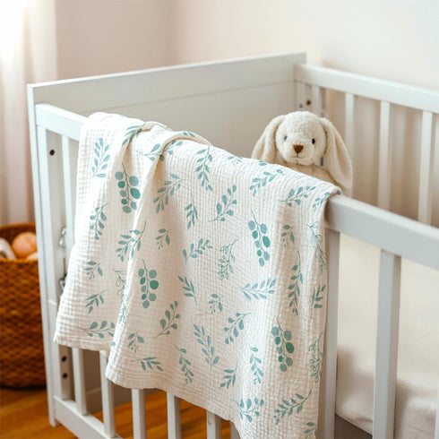 30x40 inches, Baby Blankets for Boys Girls, Soft Nursery Minky Blankets with Muslin and Dotted Fleece Back Receiving