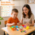 WRYBV Set 3 4 5 Wooden Peg Board Bead Game, Montessori Arithmetic Math Toy with Beads, Chopsticks & Spoons, Children's