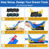 Cieex 16.5 Set 4 4 Flexible Race Track for Kids, Ft Flex Track with Cars & Suction Cups | Roll Up Race Car Track