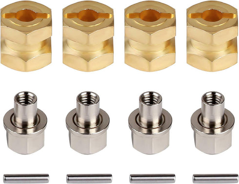 INJORA RC Hex Hub 12mm Brass Wheels, Hex Hub Extension Adapter for 1/10 RC Crawler Axial SCX10 D90