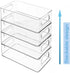 4 Pack, mDesign Plastic Long Stackable Storage Organizer Container, Organization Bin w/Handles for Kitchen, Pantry