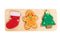 Pearhead 3 Piece Wooden Holiday Puzzle - Kids Christmas Puzzle Set, Holiday Stocking Stuffer Toys for Children
