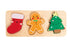 Pearhead 3 Piece Wooden Holiday Puzzle - Kids Christmas Puzzle Set, Holiday Stocking Stuffer Toys for Children