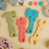 TYRY.HU Baby Teething Toys for 0-6 & 6-12 Months, BPA-Free Silicone Molar Chew Toys, 4 Packs (Hammer Wrench Design)