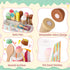Peccvon Counter Playset 3 4 5 6 Wooden Ice Cream Toys for Kids Pretend Play Kitchen Food Toys with Scoop & Menu & Fake