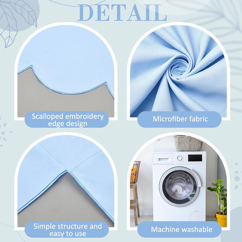 Hahafelt 6 28" 52" 14" 4 Blue Scalloped Crib Bed Skirt with Large Bow, x with Drop, Sided Soft Crib Skirt Dust Ruffle