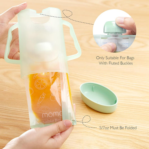 Momcozy Squeeze Station,Baby Food Maker,Pouch Filler for Homemade Baby Puree, BPA-Free, Dishwasher Safe, with Reusable