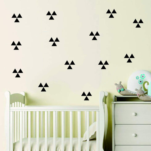 120 Pcs Triangle Wall Pattern Decal Vinyl Stickers for Kids Bedroom, Removable Decor, YMX56 (Black)