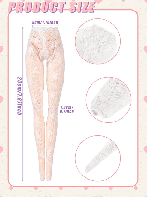 Sotiff 10 Pairs Handmade Doll Lace Stockings, Long Sock Female Doll Socks, Casual Accessories for DIY Baby Doll Clothes