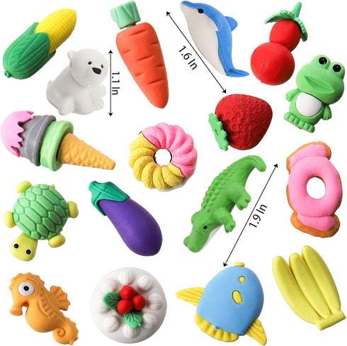 Nicunom 125 Pack Animal Erasers for Kids, Mini 3D Puzzle Desk Pets for Classroom Party Favors