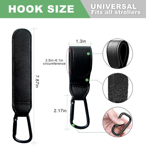 Generic 2 Pack, (11+ lbs Stroller Hooks for Bags Heavy Duty Stroller Clips with One-Hand Opening, Non-Slip Hooks