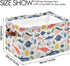 CWUPZAY 1 Pack Salmon Tuna Sardine Storage Basket Canvas Fabric Collapsible Storage Bins Box Organizer Waterproof
