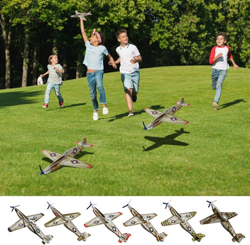 24 Pack War Glider Planes – Toy Glider Plane with 6 Different Designs, Easy Assembly, Party Favors for Kids, Birthday &
