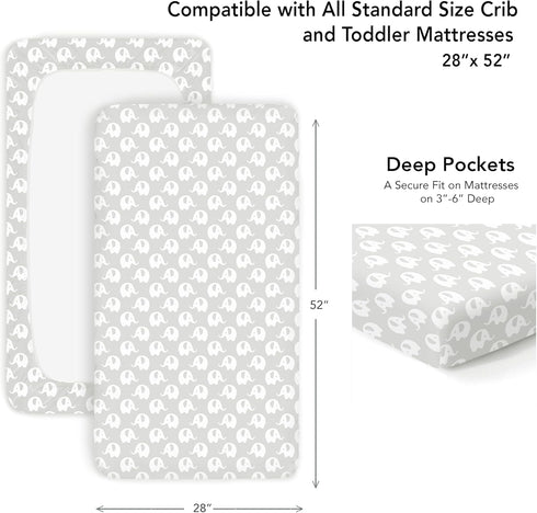 100% 28 52 6 1st, Organic Cotton Fitted Sheets for Standard Crib and Toddler Mattresses/Pads x and up to Thick. Boys
