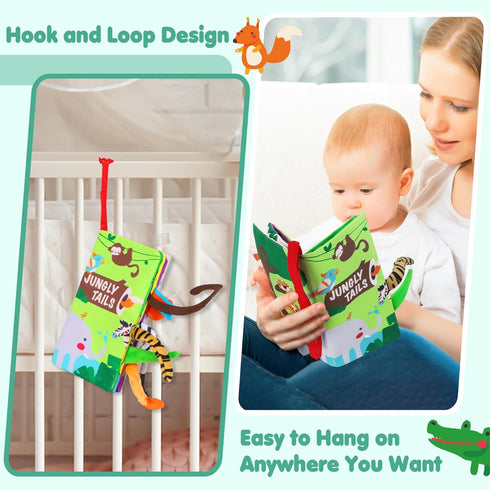 0-3-6-12-18 beiens Baby Books Toys, Touch and Feel Crinkle Cloth Book for Infant Baby Months, Early Development