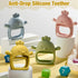 4 Packs Baby Teething Toy Silicone Teething Toys for Babies Over 6 Months, Anti Dropping Wrist Hand Teethers