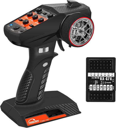 Hobby Fans RC Radio System 7CH 2.4G RC Transmitter with Receiver for RC Car Crawler Boat