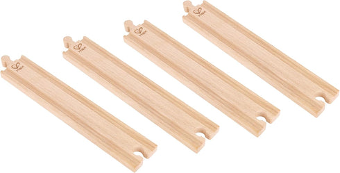 24 Pack| Hape Pcs Wooden Railway Super Expansion Rail Compatible with Other Wooden Tracks