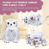 Hollowfly 5 Set 15.7" Mommy 4 Set Pcs Owls Plush Toy Gift White Owls with Cute Babies Stuffed Animal in Zippered Belly