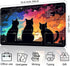 Qindaiwen MTG Playmat, 24x14 Inch Tabletop Game Mat, Premium Smooth Rubber, Mousepad Compatible, Three Cats