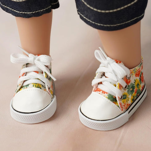 18 Inch Sets 5 3 18 Inch BABESIDE Baby Doll Shoes with Socks for Dolls, Pairs of Dolls Canvas Shoes with Pair of Socks
