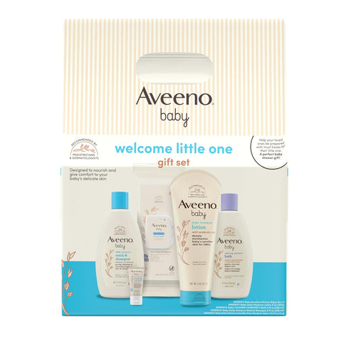 Aveeno Baby Welcome Little One Gift Set, Skincare Set with Nourishing Body