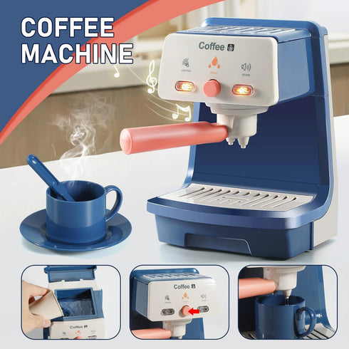 Kids Assorted Kitchen Appliance Play Toys Includes Coffee Maker ,Blender,Fruit Machine and Toaster ,Apron and Cups