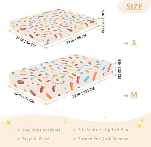 CZXW 52" 28" Cartoon Sprinkles Crib Sheets Fitted x Natural Cotton Soft & Breathable for Baby Crib Mattress