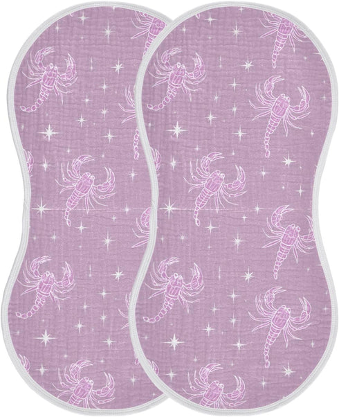 decor gift 4 Pack 22x11in Cotton Muslin Burp Cloths Good Absorbent? Ghothic Scorpion Star Pastel Purple Milk Spit Up