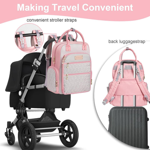 Backpack Mommy backpacks, Diaper Bag - bag for hospital, Travel Large Capacity, Multifunctional - Baby Essentials(Pink)