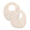 GZMM Baby Bib For Girls - Reversible Waterproof Handmade Natural Cotton Baby Drool Bib 0-12 months, 2 Pack (off-white)