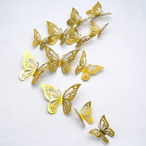 24pcs 3D, Butterfly Wall Stickers CAYUDEN Butterfly Decorations Wall Decor DIY Butterfly Combination Wall Stickers