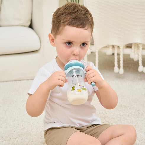 330ml/11oz, 12 Pink/2Pack Oberni Toddler Milk Bottle Anti-Colic Baby Bottle with Fast Variable Flow Nipple for Months