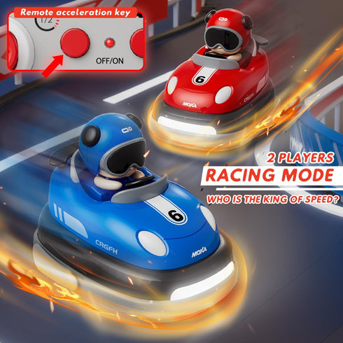 2-Player 2-5 Set 360 Battle rc Car Toddler Boys Labour Day Toy | Cartoon Remote Control Bumper Cars with Light & Sound