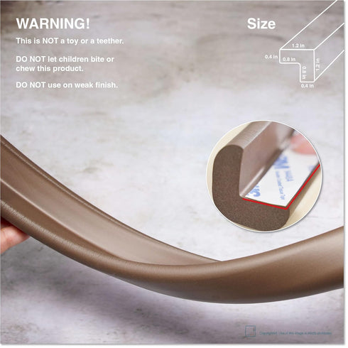 Roving Cove HeftyFit Edge Protector for Baby Proofing (6ft Large Edge Only) - Heavy-Duty Soft Rubber Foam Furniture