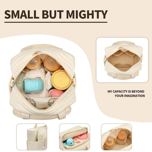Fwkekye 7 2 Small Diaper Bag Tote, Crossbody Diaper Bag Mini Purse with Pockets, Travel Baby Bag for Boys & Girls