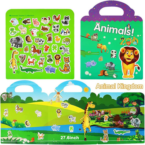 Yowlieu 3 Sets 3 4 5 3-5 Reusable Sticker Books for Kids, Travel Removable Toddler Sticker Books for Year Old Girls