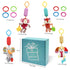 BLOOBLOOMAX Baby Car Seat Toys, Infant Soft Plush Rattle, Cute Animal Doll,Early Development Hanging Stroller Toys for Newborn Boys Girls Gifts (12 PCS)
