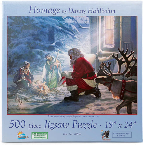 SUNSOUT INC Homage Jigsaw Puzzle by Artist Danny Hahlbohm - 500 pc - Finished Size 18" x 24" Christmas - MPN# 18618