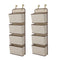 Delta Children 4 Pocket Over The Door Hanging Organizer, 2 Pack, Easy Storage Solution, Beige