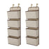 Delta Children 4 Pocket Over The Door Hanging Organizer, 2 Pack, Easy Storage Solution, Beige