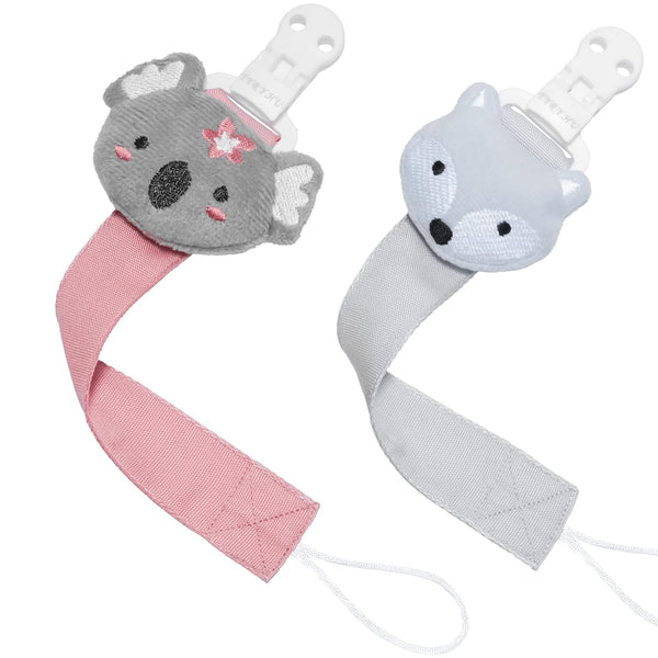 TYRY.HU Pacifier Clip for Baby Girls, 2 Pack Neutral Pacifier Holder Clip
