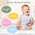 2PCS Silicone Baby Teething Toys, Cell Phone Teether with 2 Pacifier Clips, BPA Free Chew Toys for 0-12 Months