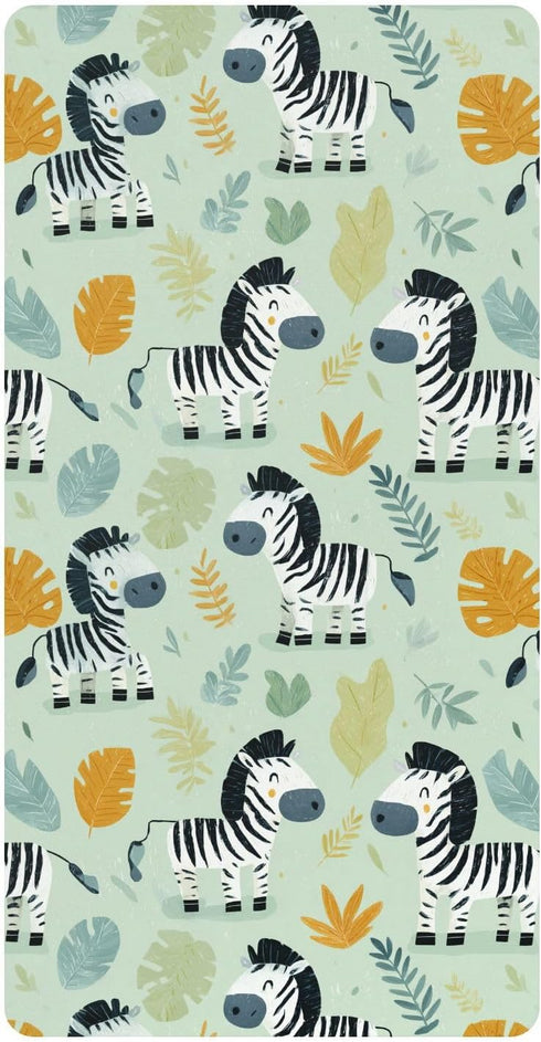 miaozhen Cotton Baby Crib Sheets for Boys Girls Soft Comfy Funny Jungle Zebras