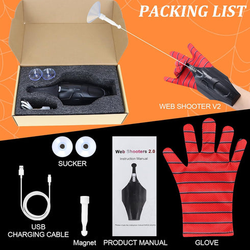 Spider Web Shooter Toy V2 - Web Launcher String Shooters 2.0 Upgrade, Cool Gadgets for Superhero Role-Play