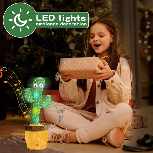 Dancing Talking Cactus Baby Toys, Singing Mimicking Recording Toys with 120 English Songs, Musical Gifts