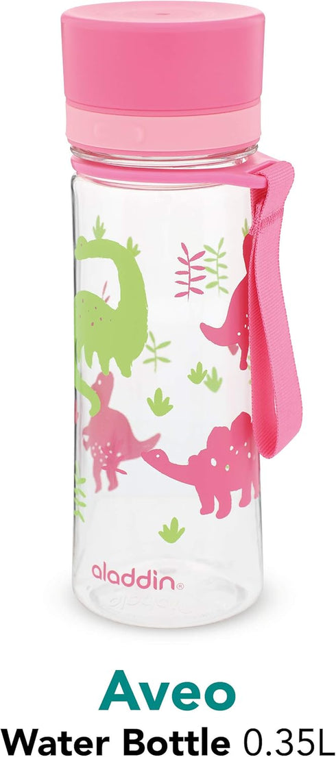 Aladdin My First Aveo Children's Water Bottle 0.35L Pink Graphics – Leakproof, BPA-Free, Easy Fill