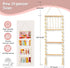 Headband Holder - Macrame Bow Organizer for Baby Girl with 48 Metal Hooks, 6 Slings & Wooden Bead
